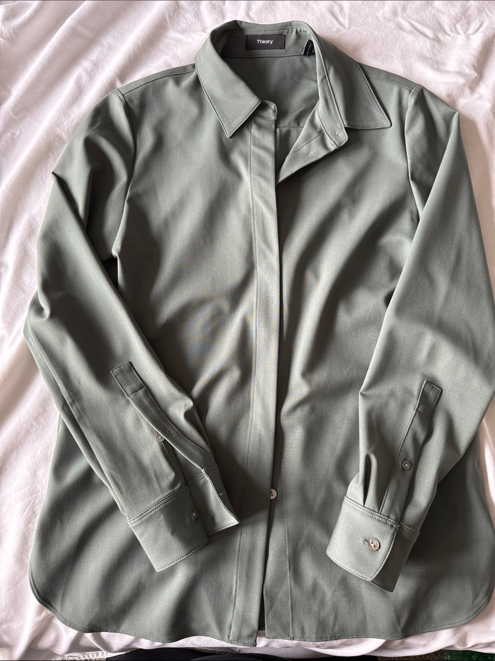 Theory Light Sage Green Shirt